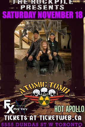 Anvil, Atomic Tomb, FX May Vary, Hot Apollo