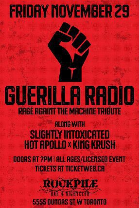 Guerrilla Radio, Slightly Intoxicated, Hot Apollo, King Krush